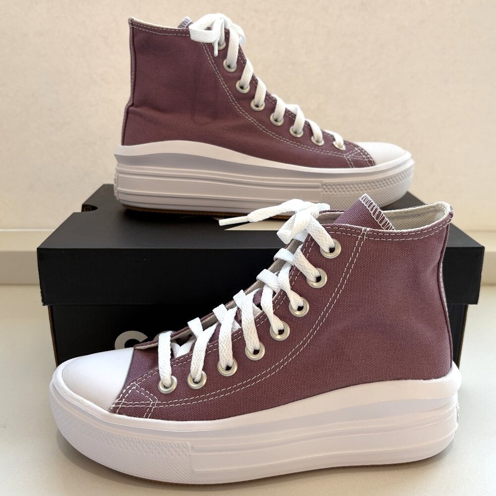 Converse Chuck Taylor All Star Move Hi Platform Sneakers CTAS Seasonal Dahlia - Picture 2 of 8